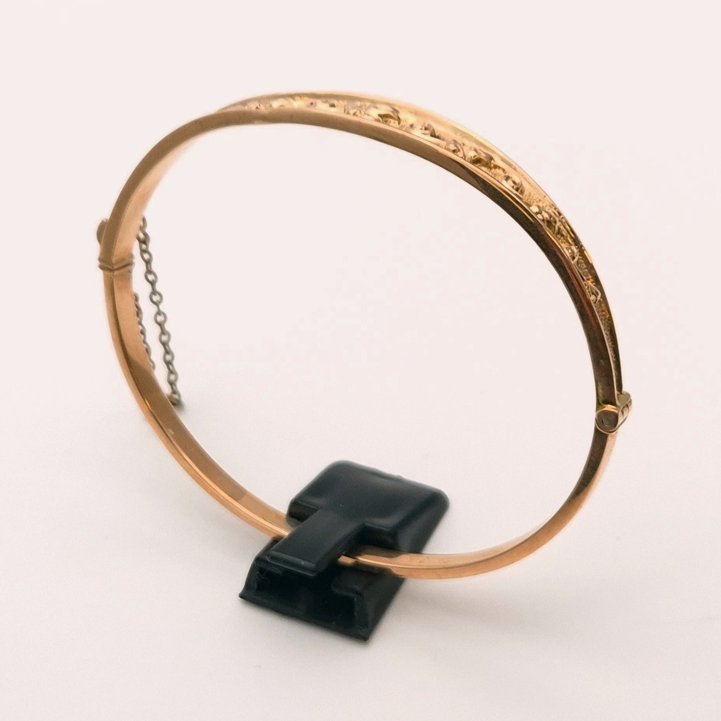 9ct Rose Gold Antique Floral Patterned Bangle