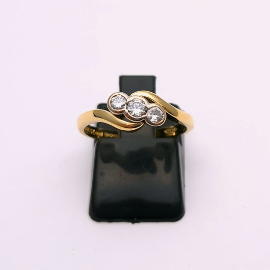 18ct Yellow Gold 0.25tcw Diamond three stone Ring