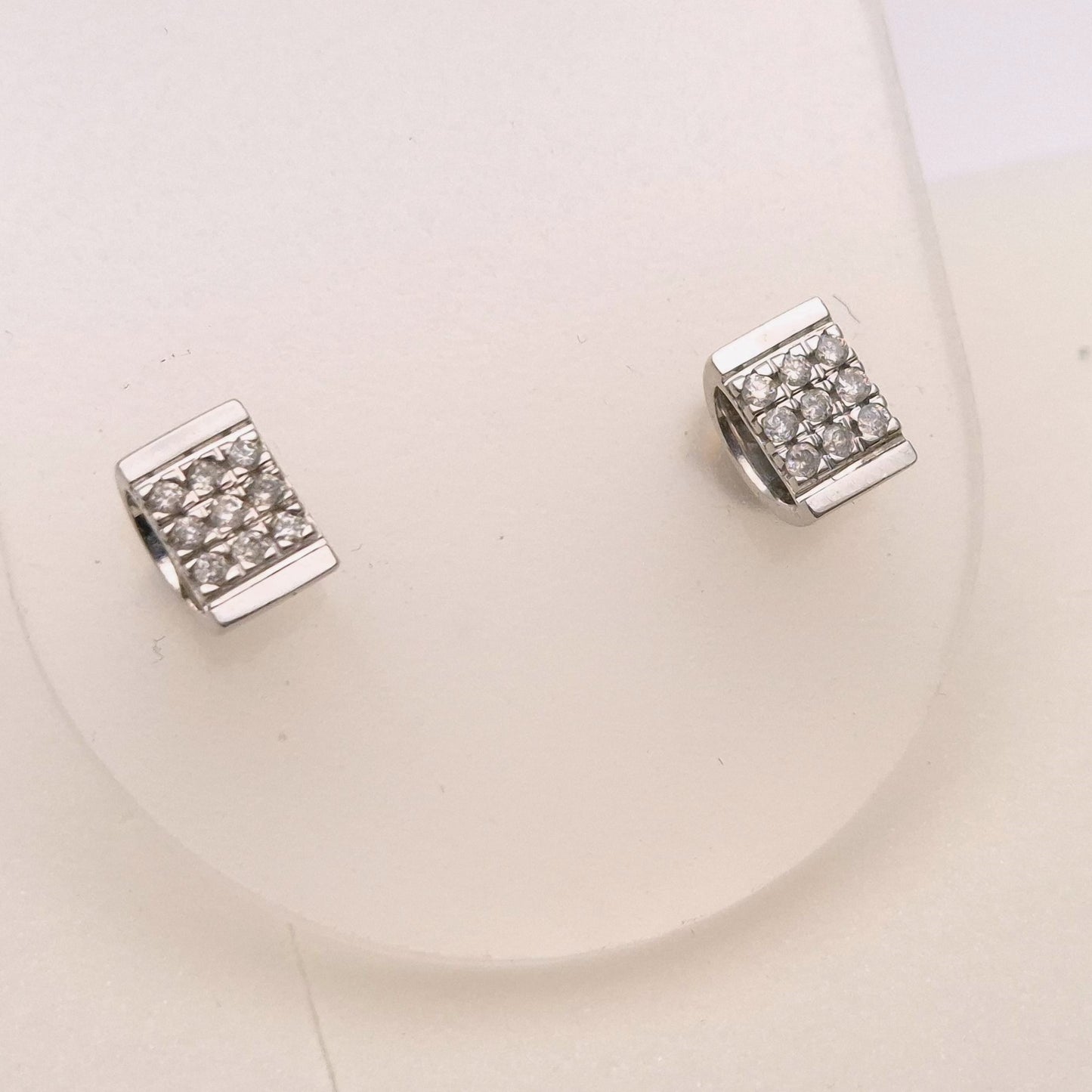 9ct White Gold Cubic Zirconia Stud Earrings