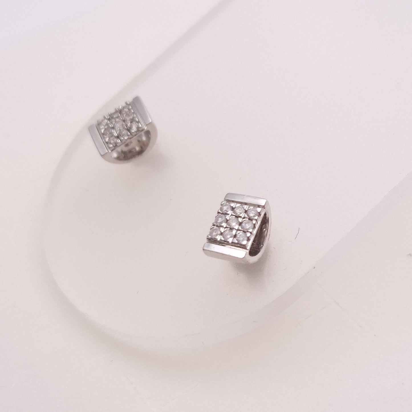 9ct White Gold Cubic Zirconia Stud Earrings