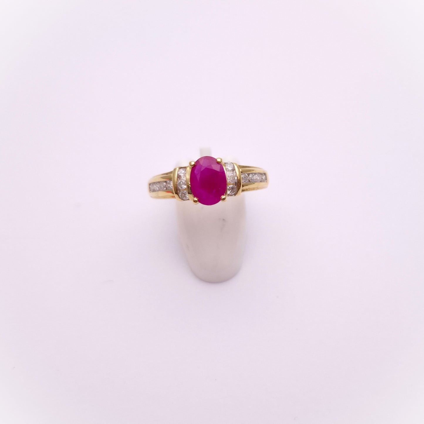 18ct Yellow Gold Vintage Ruby and Diamond Ring