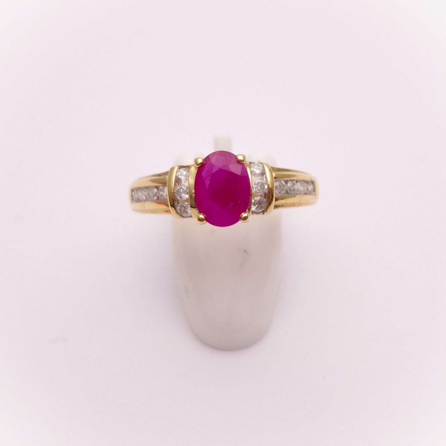 18ct Yellow Gold Vintage Ruby and Diamond Ring