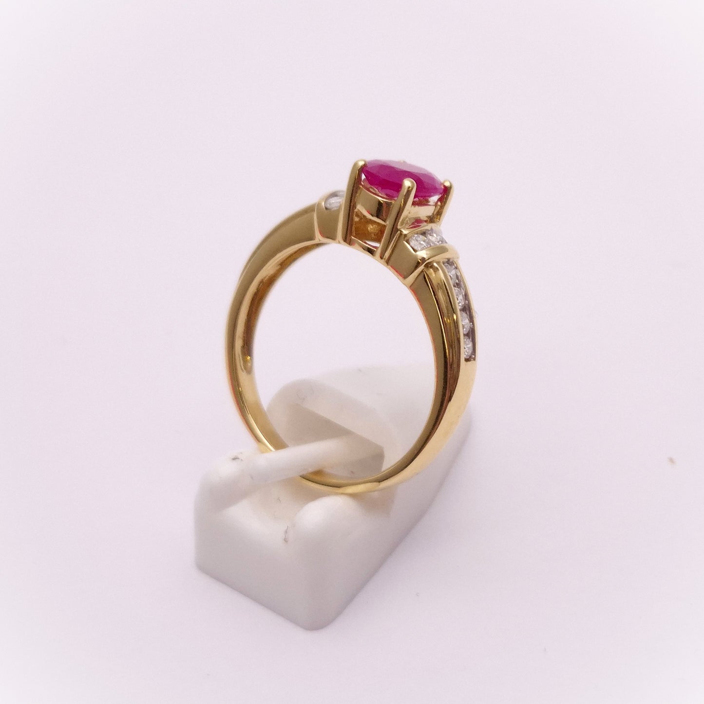 18ct Yellow Gold Vintage Ruby and Diamond Ring