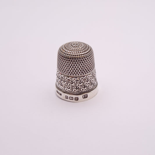Antique 1920's Sterling Silver Patterned Engraved Thimble