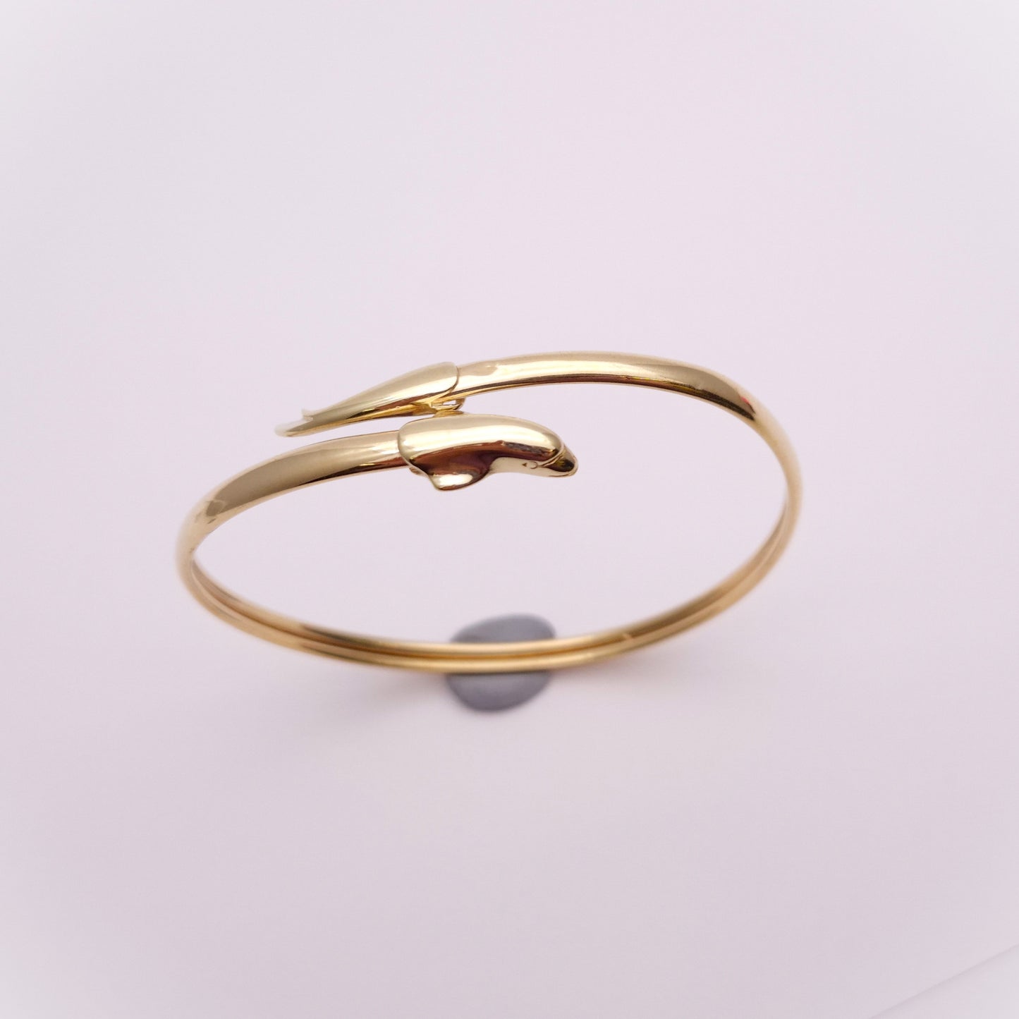 9ct Yellow Gold Dolphin Open Crossover Bangle
