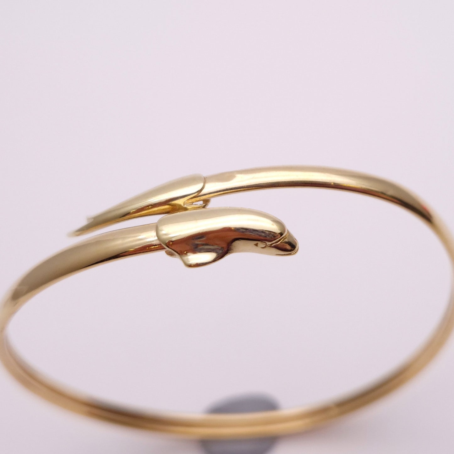 9ct Yellow Gold Dolphin Open Crossover Bangle