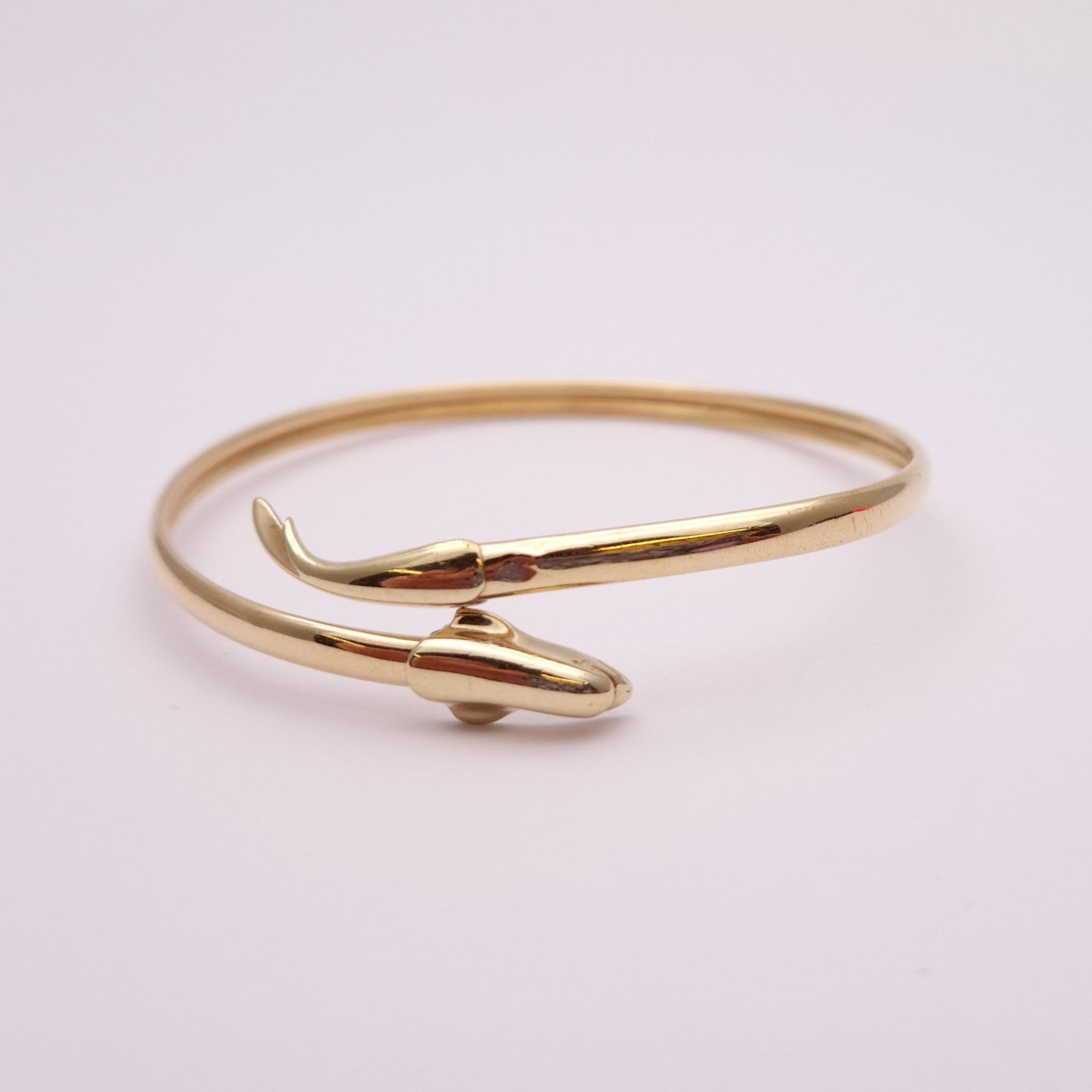 9ct Yellow Gold Dolphin Open Crossover Bangle