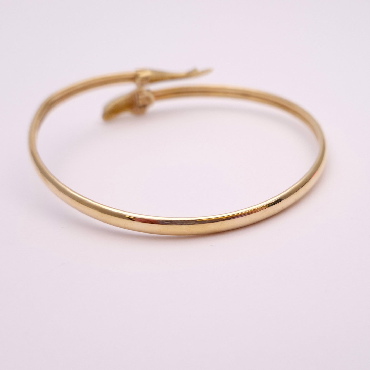 9ct Yellow Gold Dolphin Open Crossover Bangle