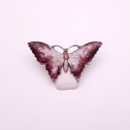 Sterling silver Vintage Enamel Butterfly Brooch