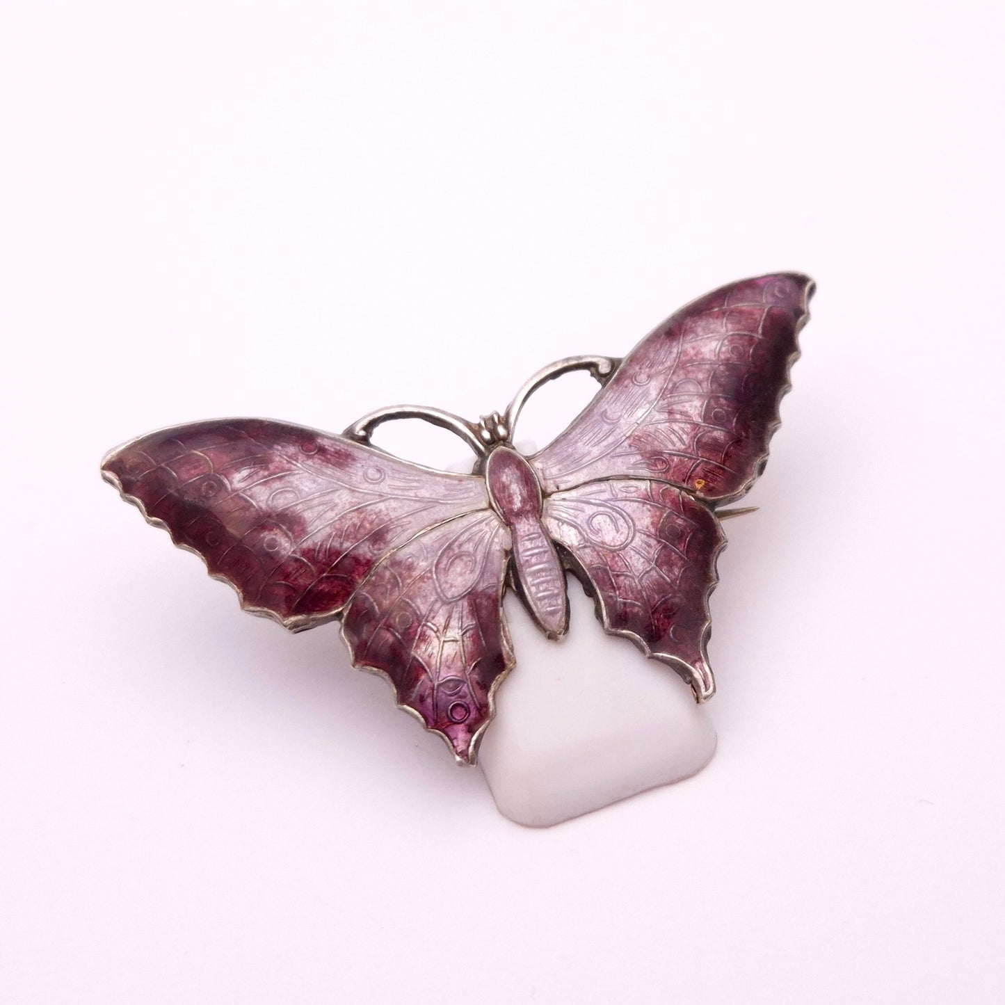 Sterling silver Vintage Enamel Butterfly Brooch