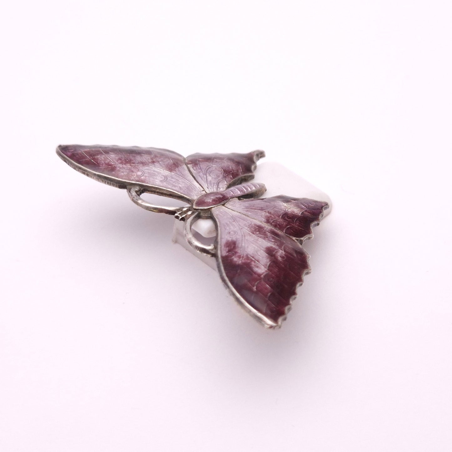 Sterling silver Vintage Enamel Butterfly Brooch