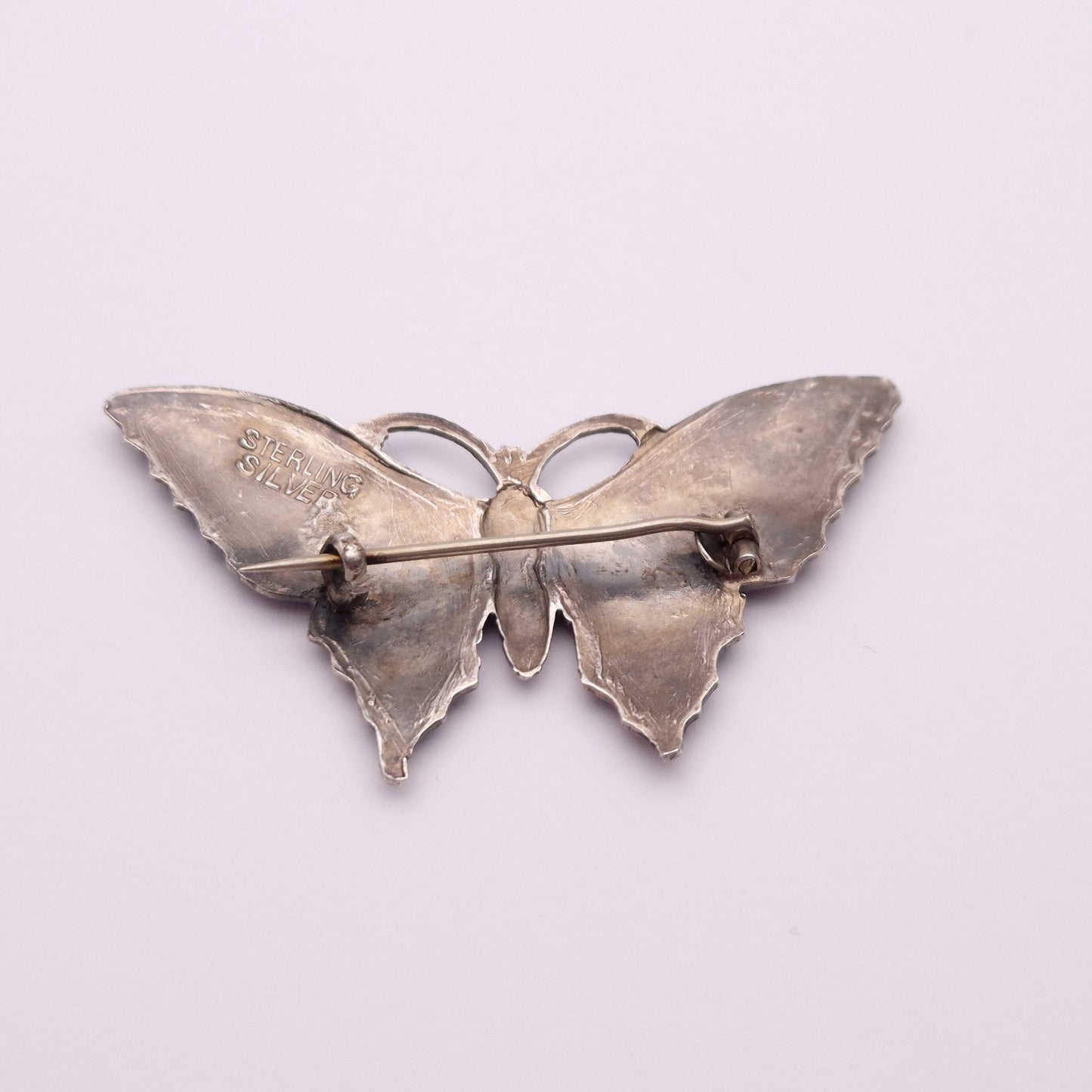 Sterling silver Vintage Enamel Butterfly Brooch