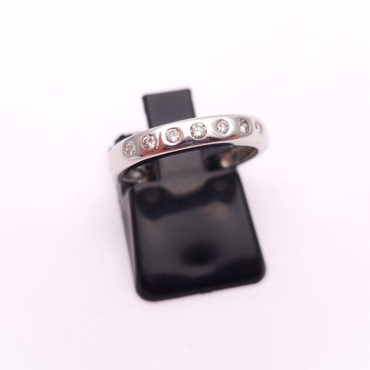 18ct White Gold 1/2 Eternity Diamond Set Ring