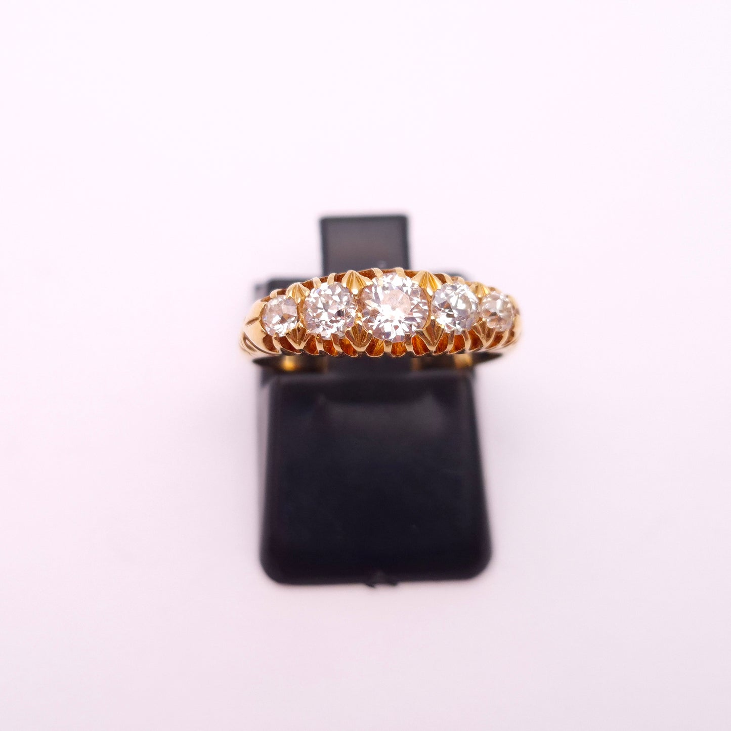 18ct Yellow Gold Antique Edwardian Diamond 5 Stone Ring