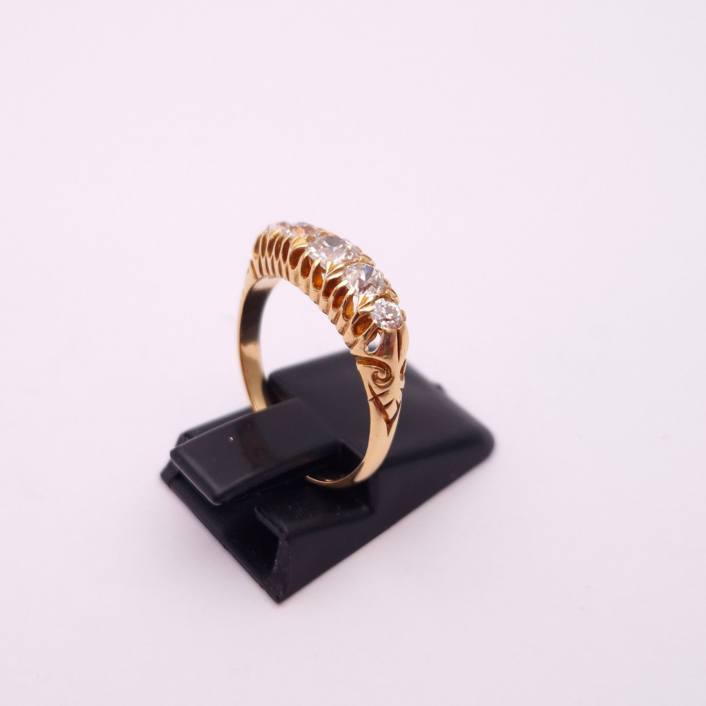 18ct Yellow Gold Antique Edwardian Diamond 5 Stone Ring