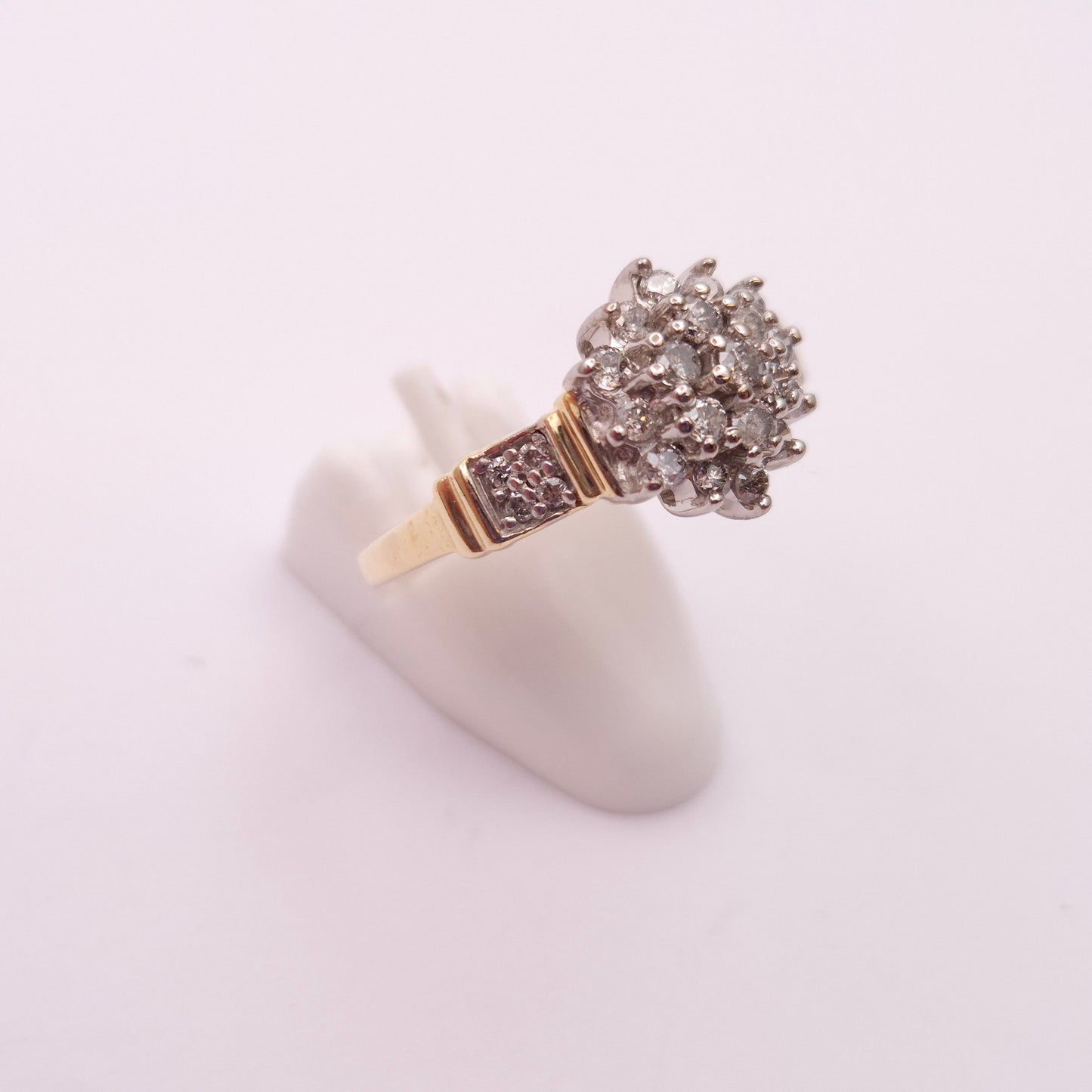 9ct Yellow Gold Diamond Cluster Multi-stone Ring