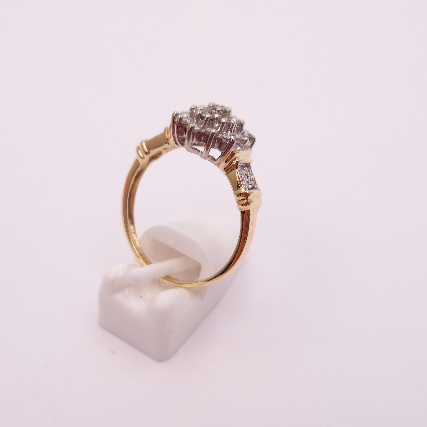 9ct Yellow Gold Diamond Cluster Multi-stone Ring