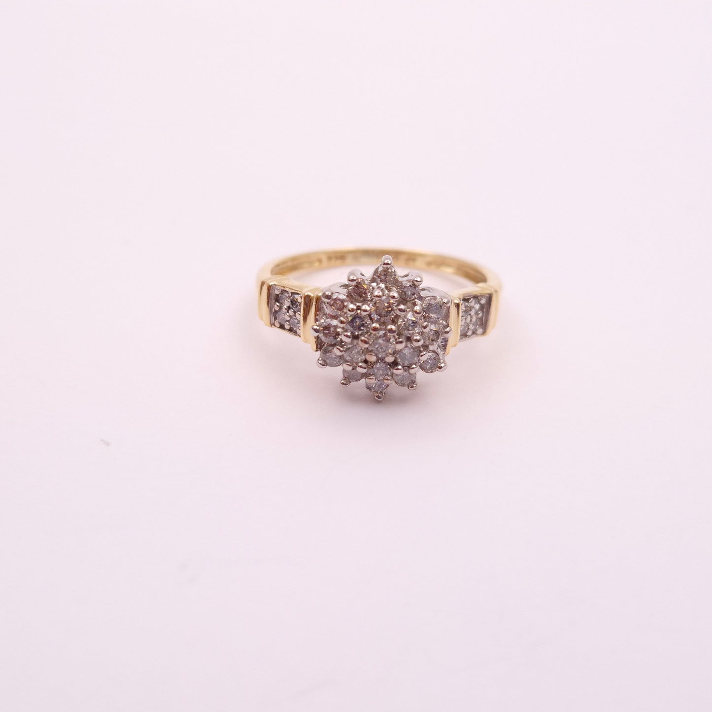 9ct Yellow Gold Diamond Cluster Multi-stone Ring