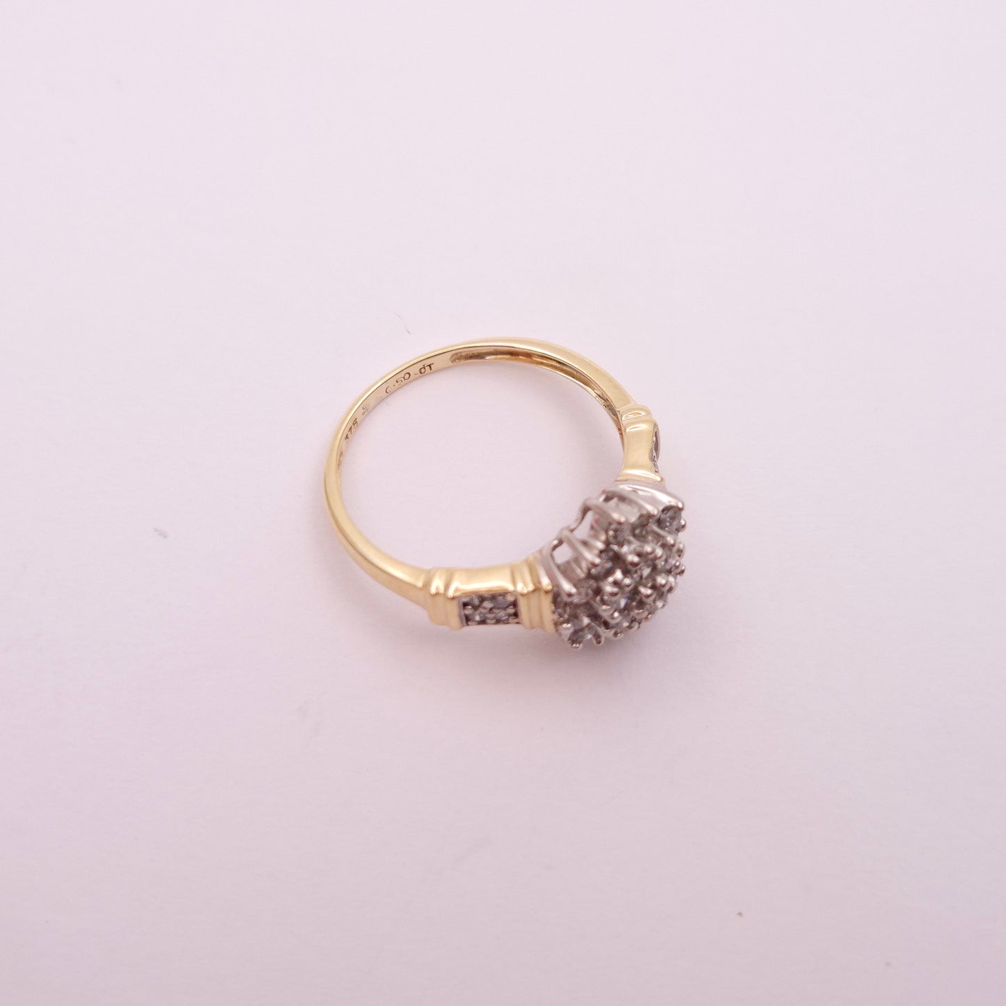 9ct Yellow Gold Diamond Cluster Multi-stone Ring
