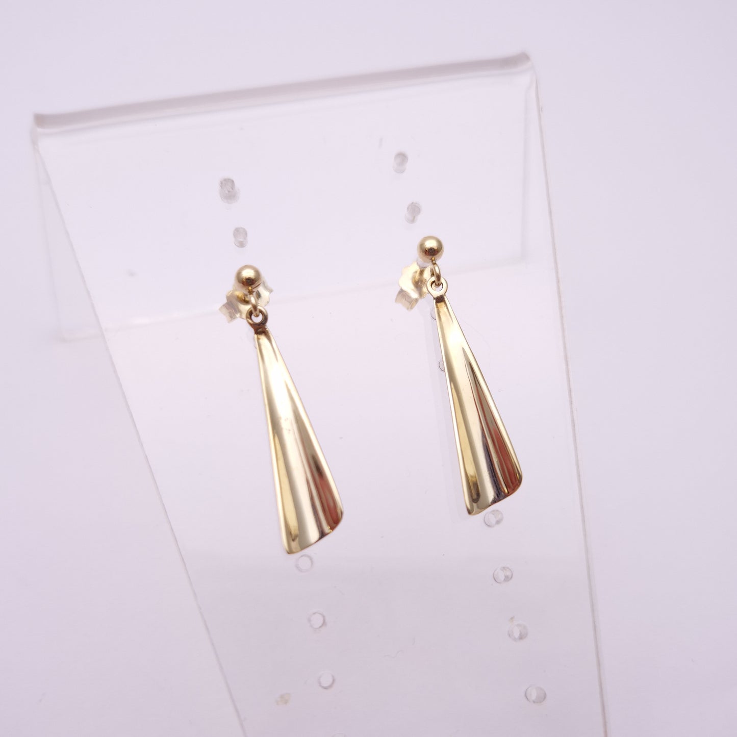 9ct Yellow Gold Triangular Drop Earrings