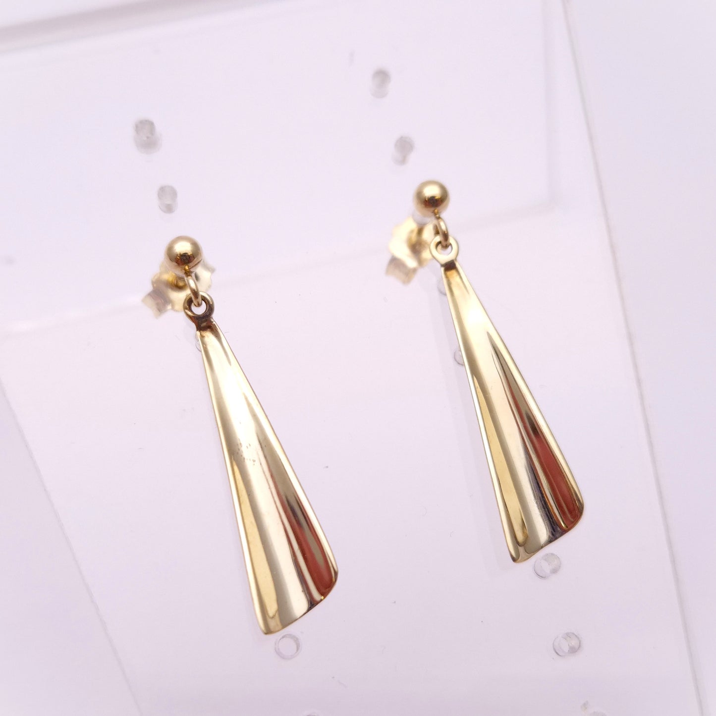 9ct Yellow Gold Triangular Drop Earrings