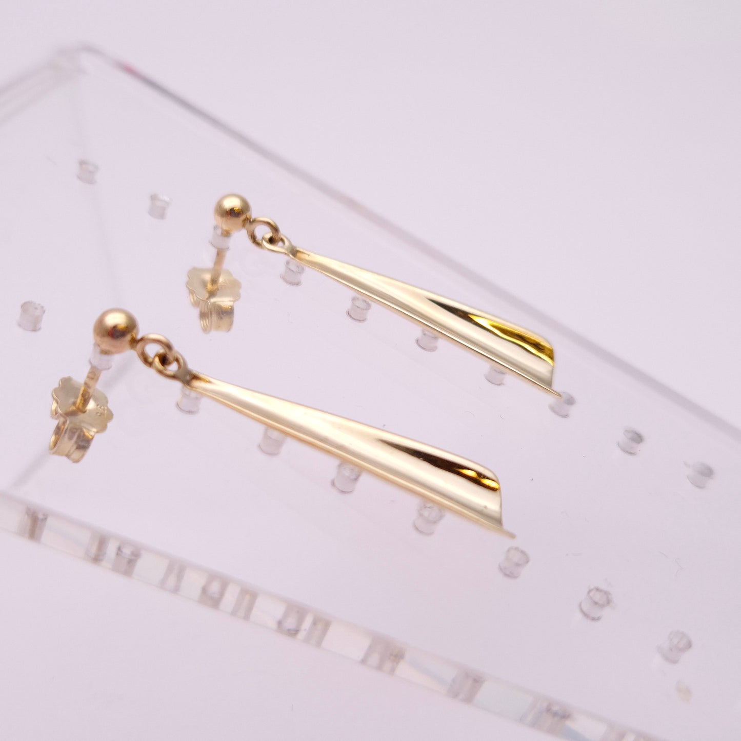 9ct Yellow Gold Triangular Drop Earrings