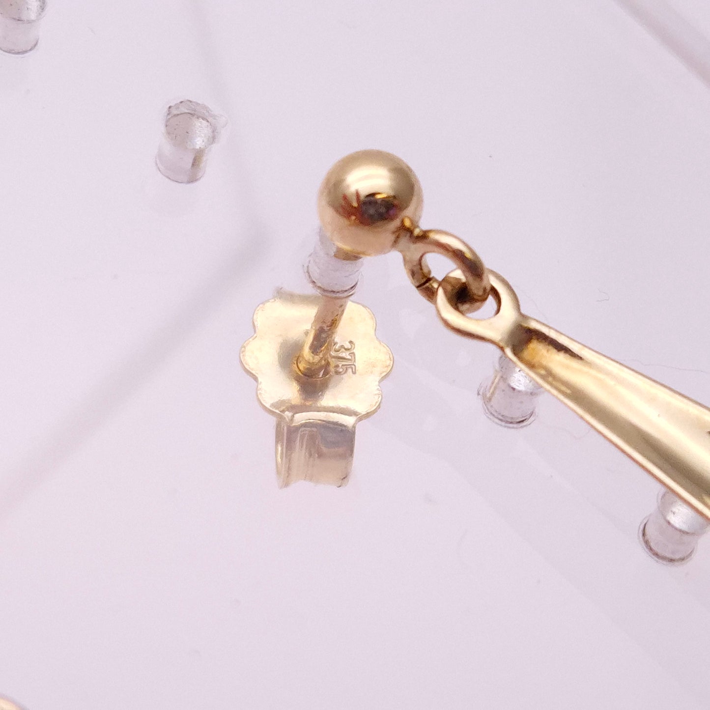 9ct Yellow Gold Triangular Drop Earrings