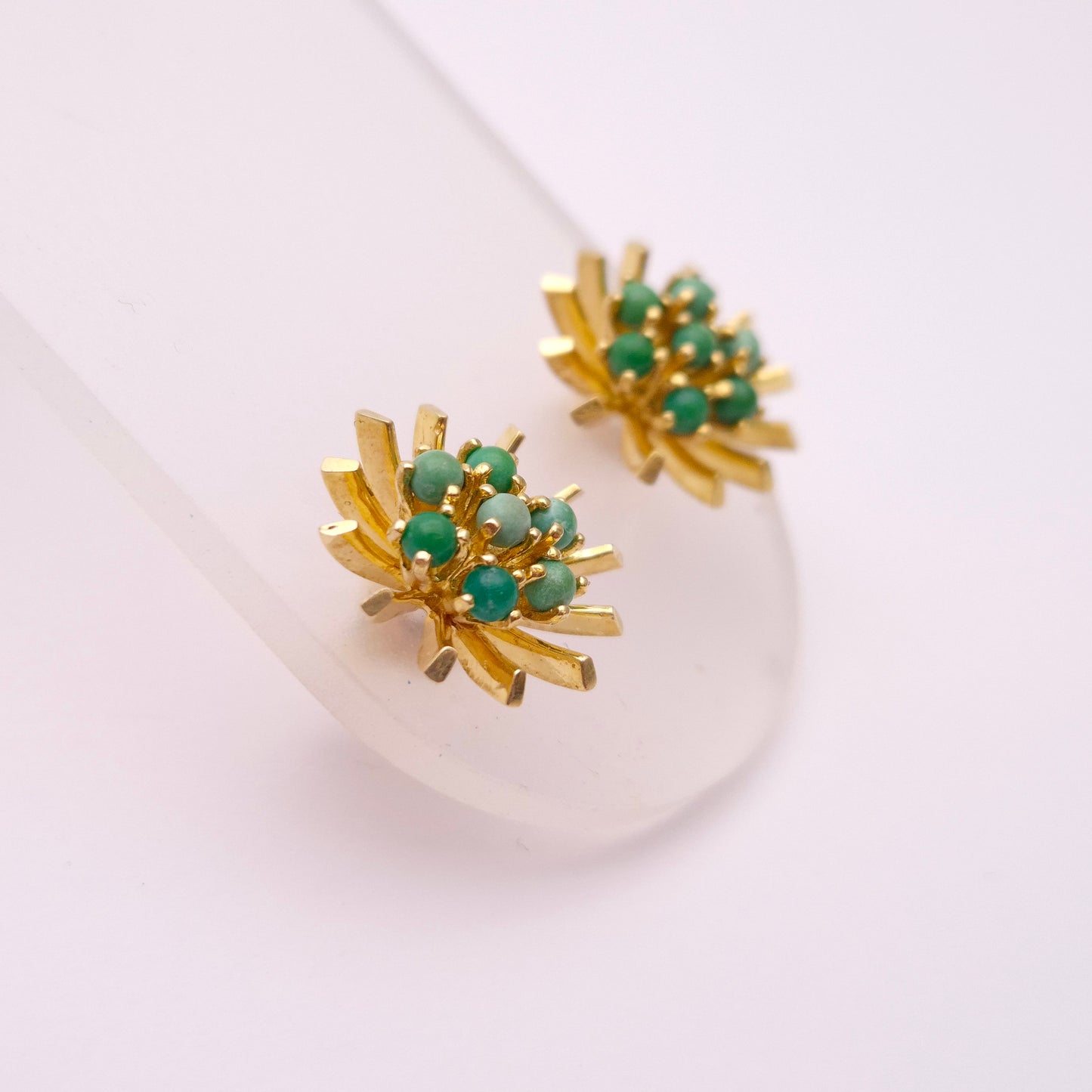 14ct Yellow Gold Turquoise Starburst Stud Earrings