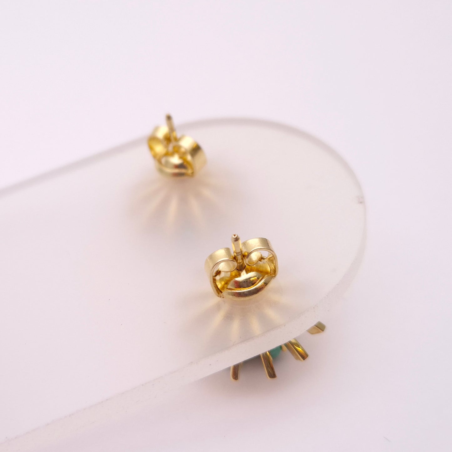 14ct Yellow Gold Turquoise Starburst Stud Earrings