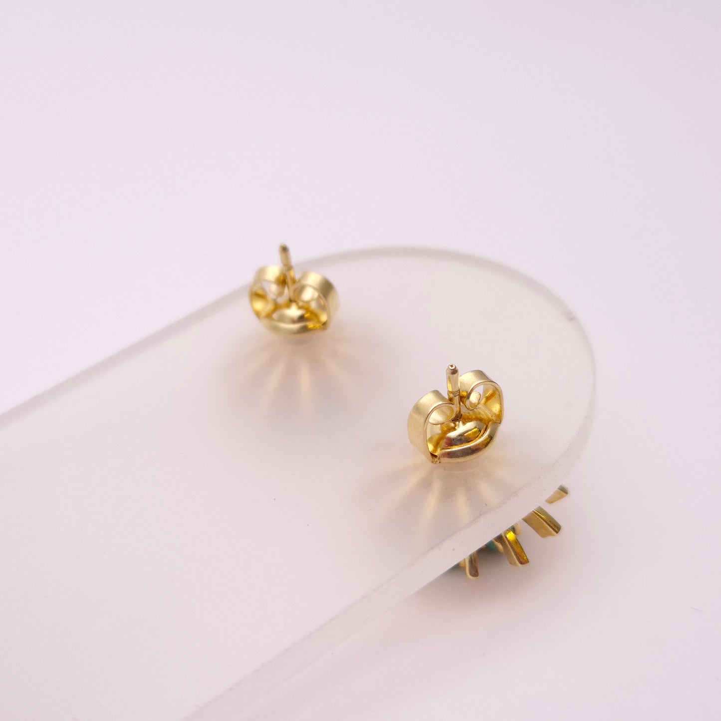 14ct Yellow Gold Turquoise Starburst Stud Earrings