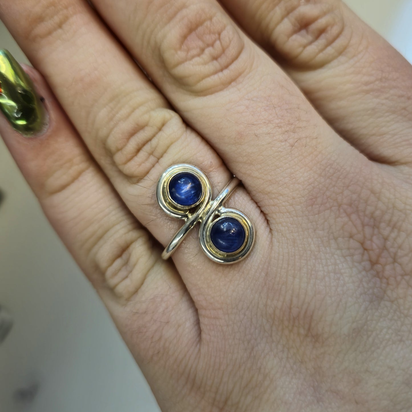 Sterling Silver Sapphire 2 Stone Ring