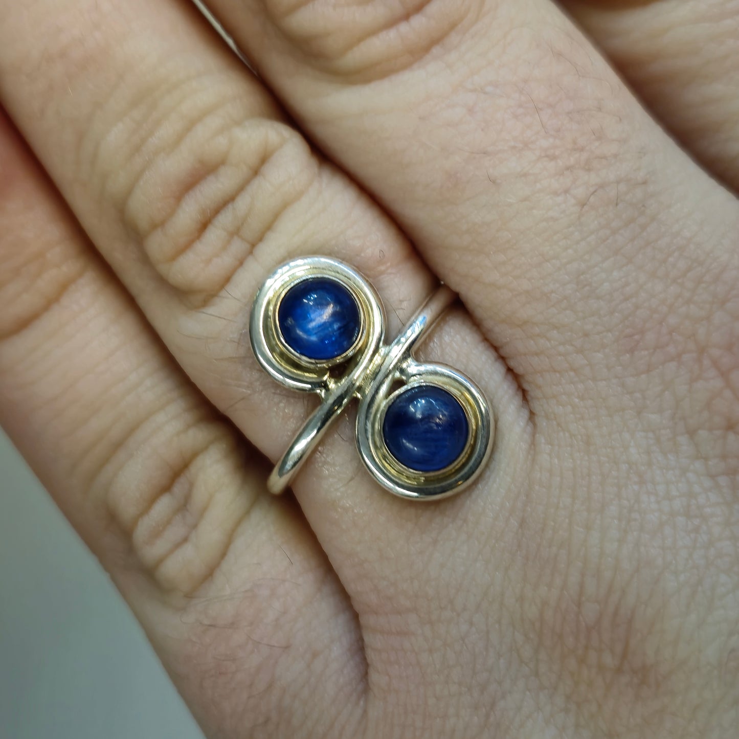 Sterling Silver Sapphire 2 Stone Ring