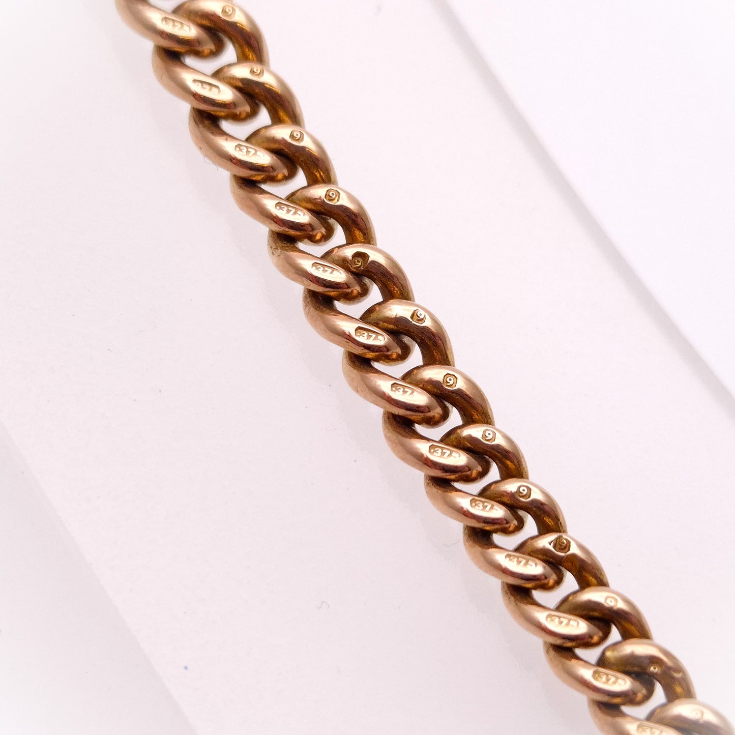 9ct Rose Gold Antique T-bar Heavy Bracelet