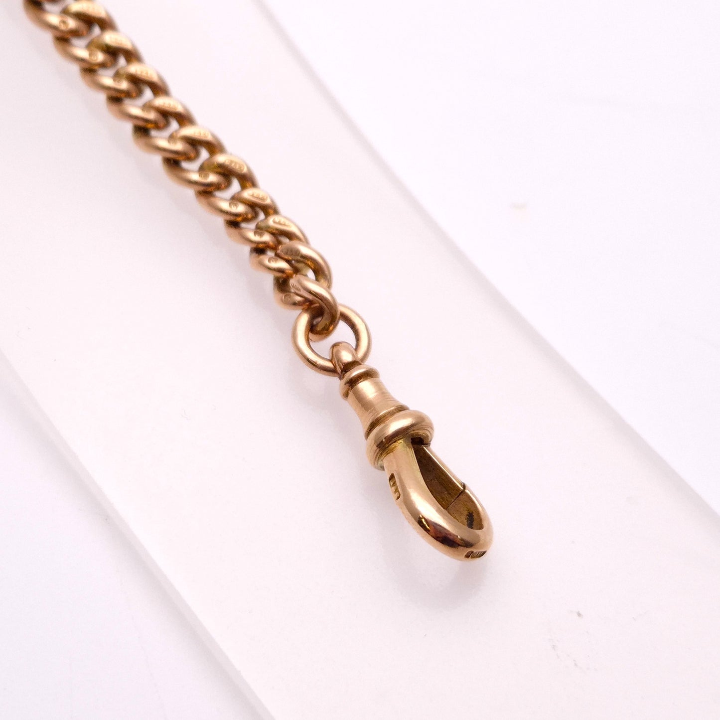 9ct Rose Gold Antique T-bar Heavy Bracelet