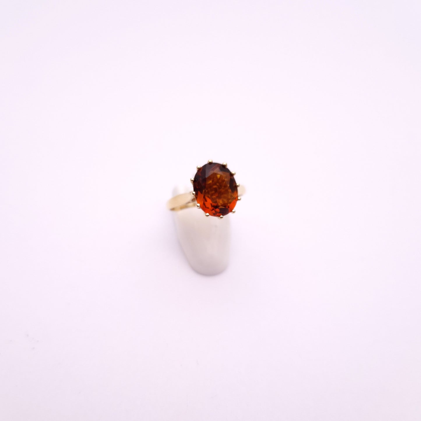 9ct Yellow Gold Deep Orange Citrine Solitaire Ring