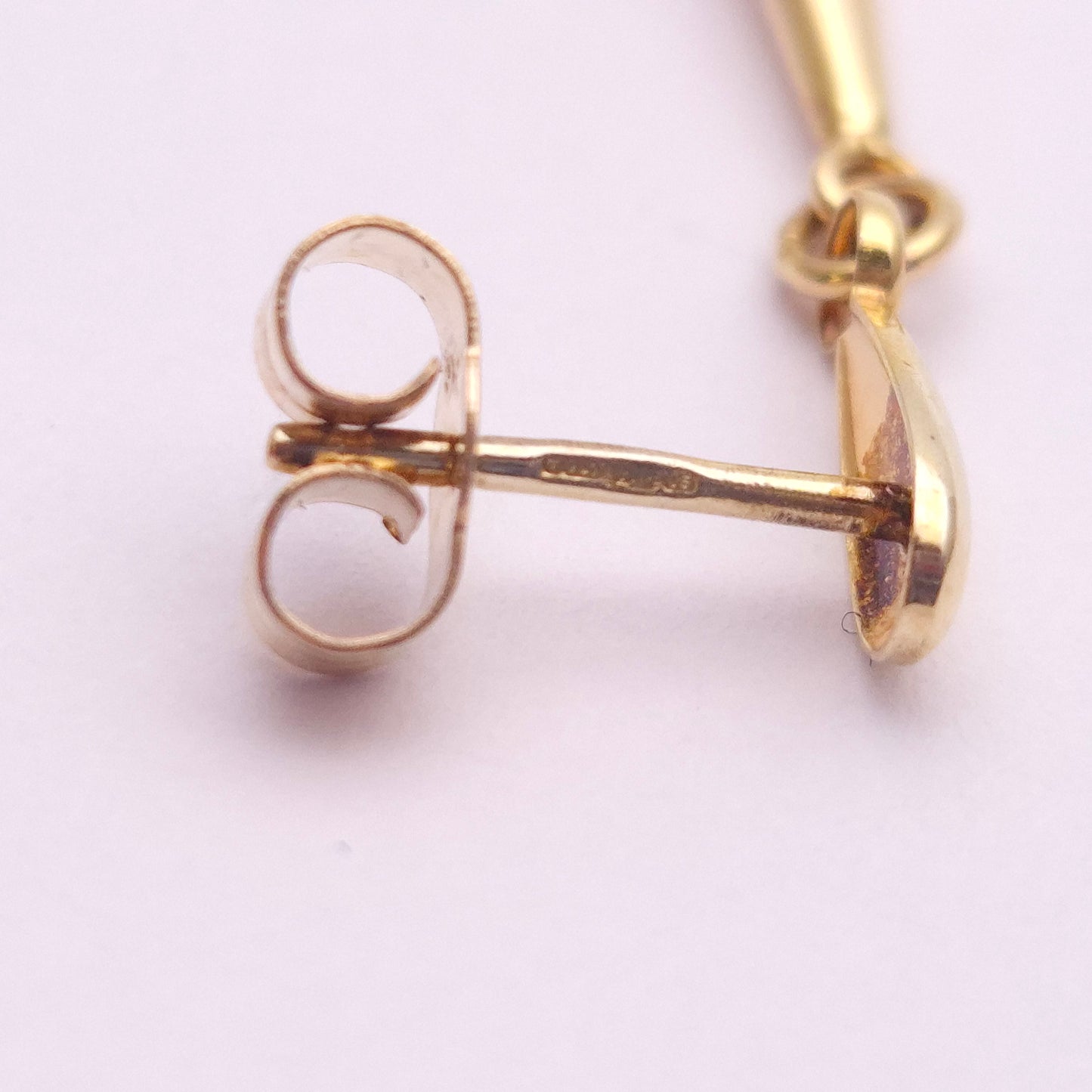 9ct Yellow Gold Teardrop Dangle Drop Earrings