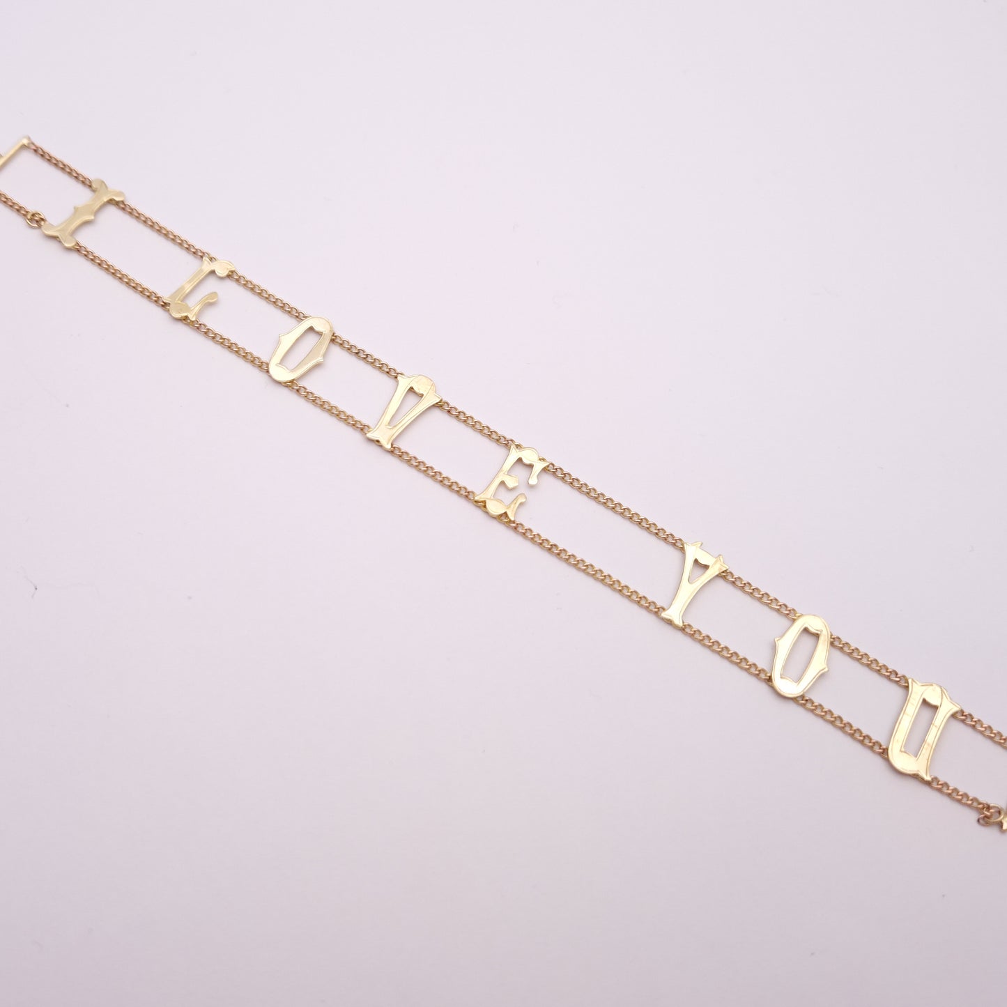 9ct Yellow gold Vintage 1960's 'I Love You' Bracelet