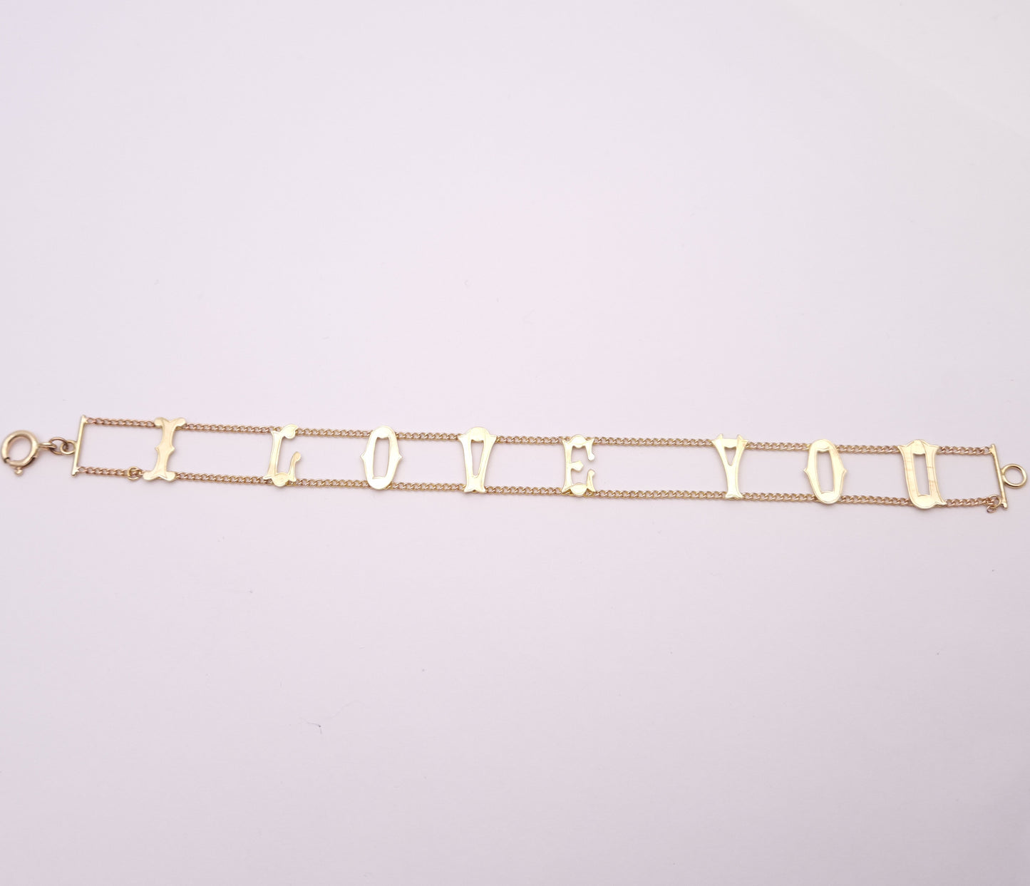 9ct Yellow gold Vintage 1960's 'I Love You' Bracelet