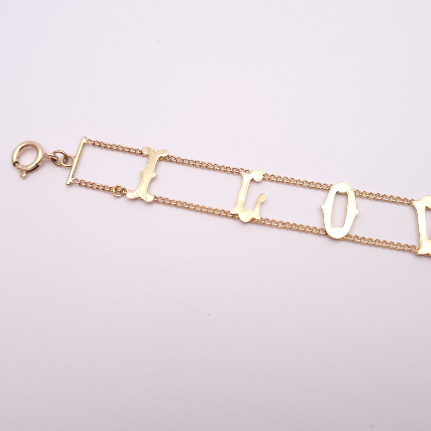 9ct Yellow gold Vintage 1960's 'I Love You' Bracelet