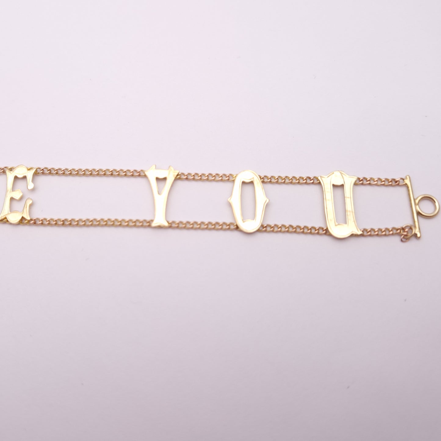 9ct Yellow gold Vintage 1960's 'I Love You' Bracelet