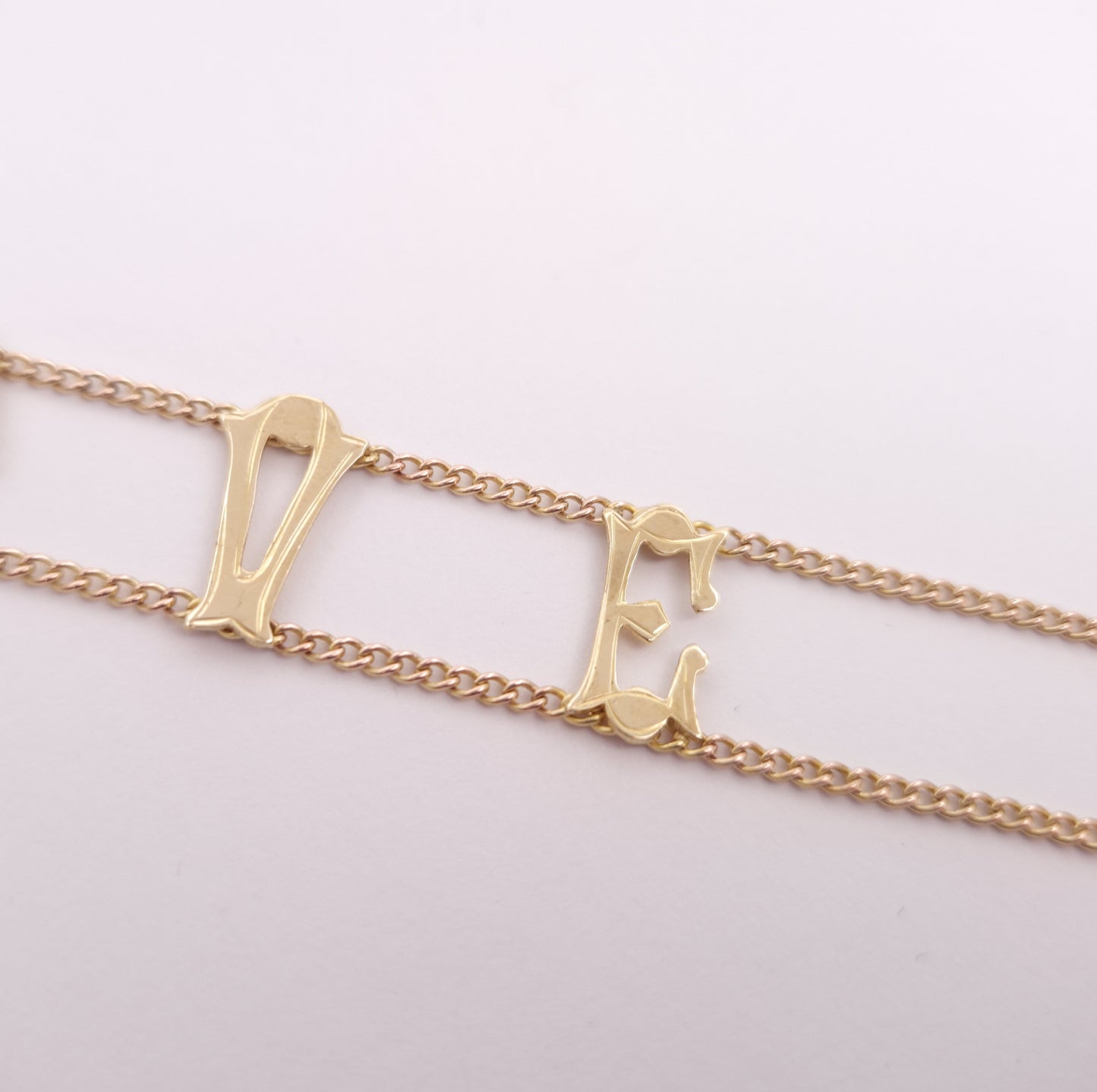 9ct Yellow gold Vintage 1960's 'I Love You' Bracelet