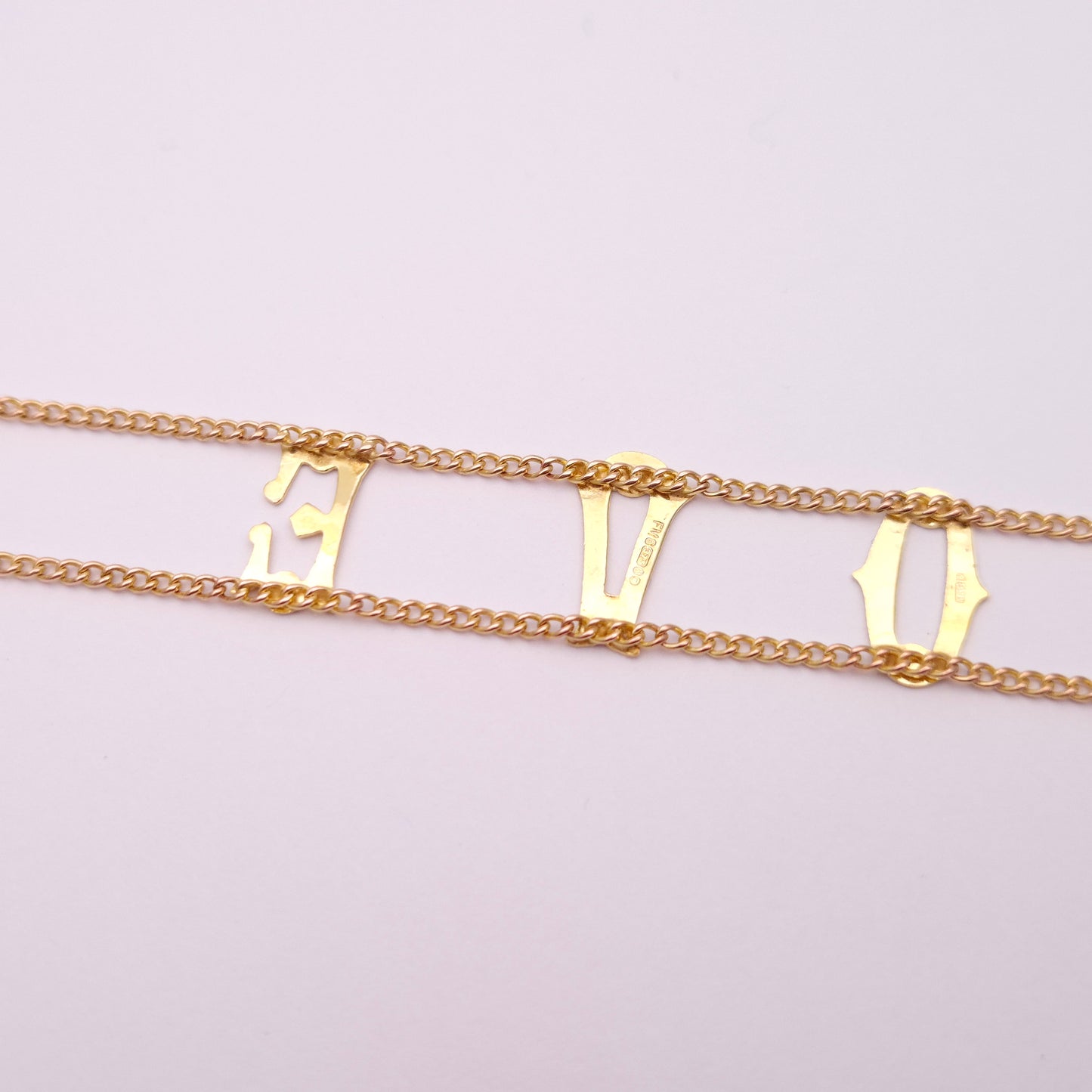 9ct Yellow gold Vintage 1960's 'I Love You' Bracelet