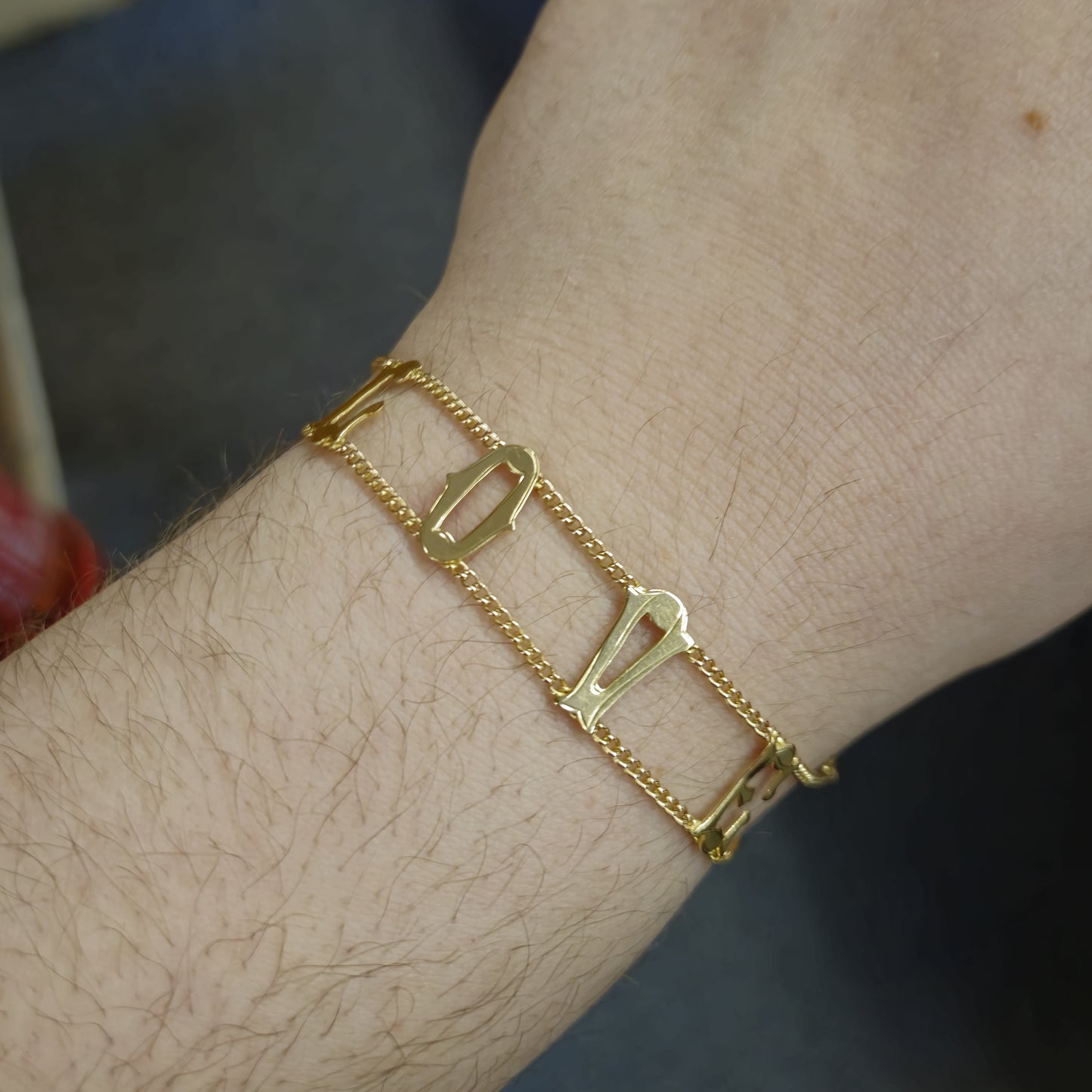 9ct Yellow gold Vintage 1960's 'I Love You' Bracelet