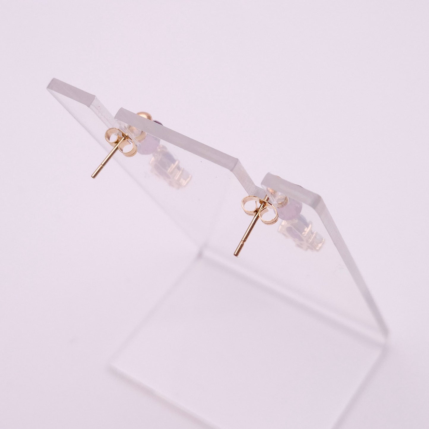 9ct Yellow gold Amethyst and Pearl Drop Earrings