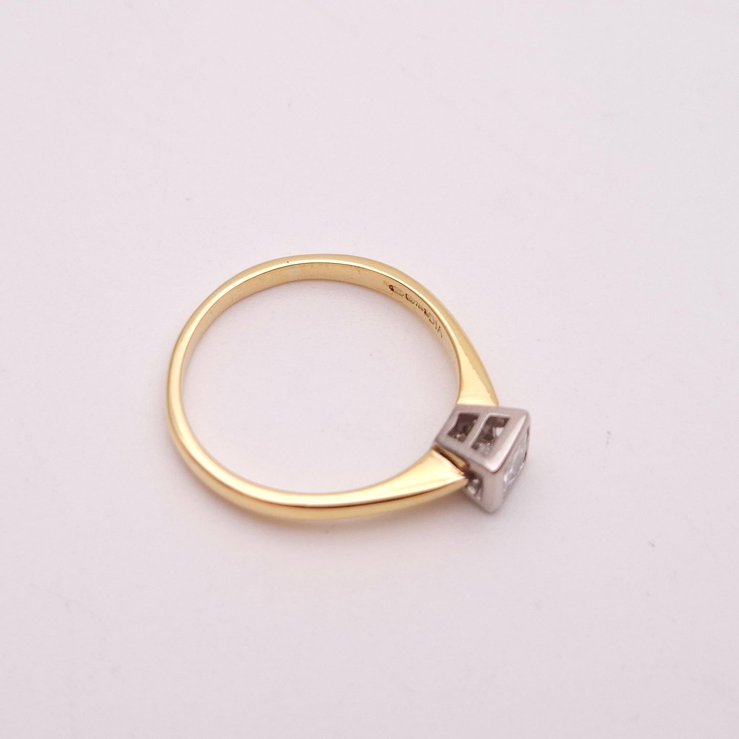 18ct Yellow Gold 0.33ct Princess Cut Diamond Solitaire Ring