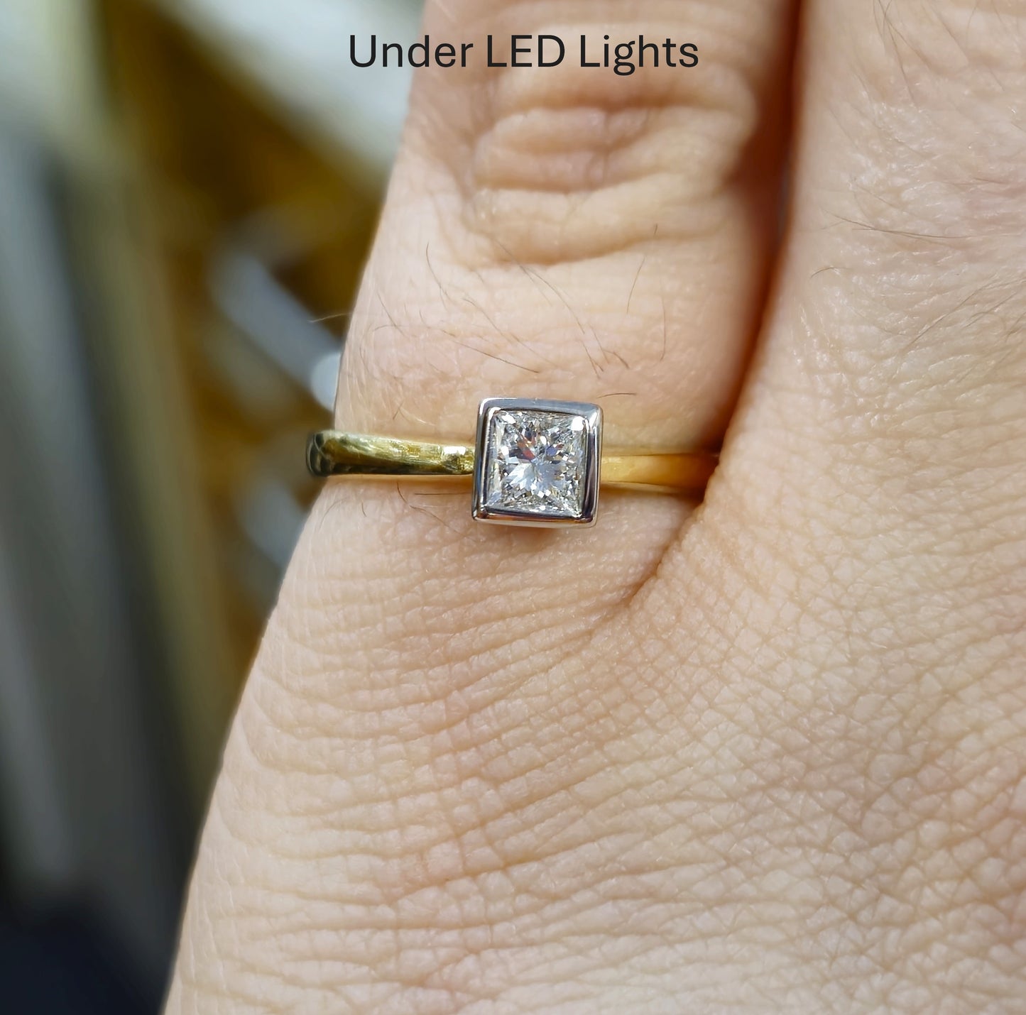 18ct Yellow Gold 0.33ct Princess Cut Diamond Solitaire Ring