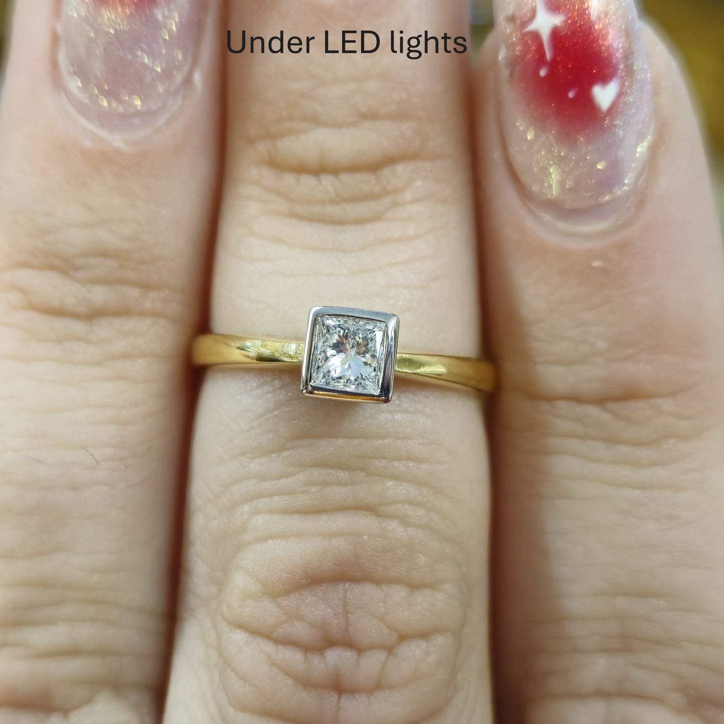 18ct Yellow Gold 0.33ct Princess Cut Diamond Solitaire Ring