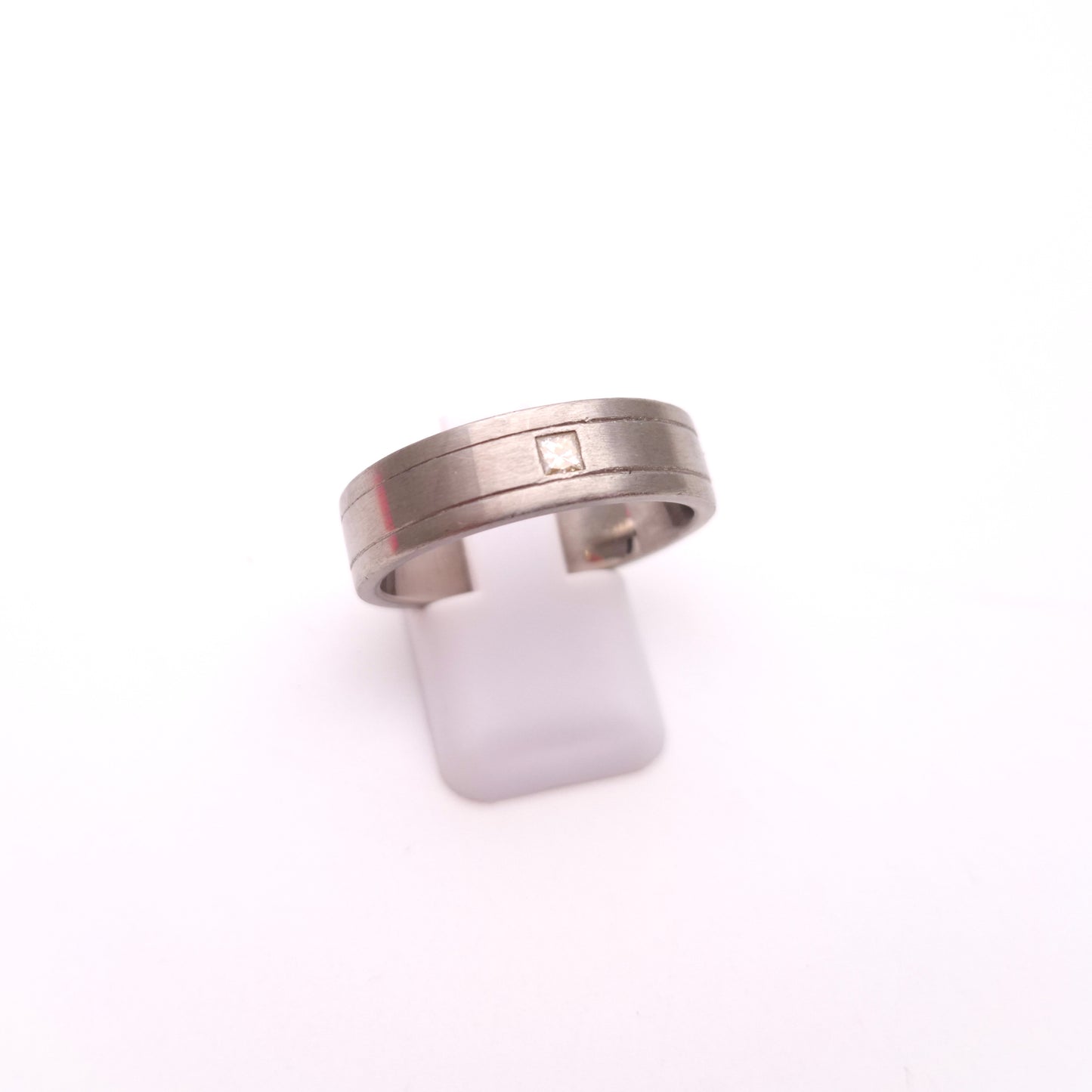 Palladium Gents Diamond Solitaire Band Ring