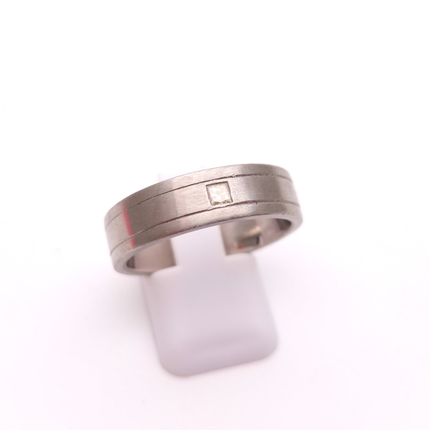 Palladium Gents Diamond Solitaire Band Ring