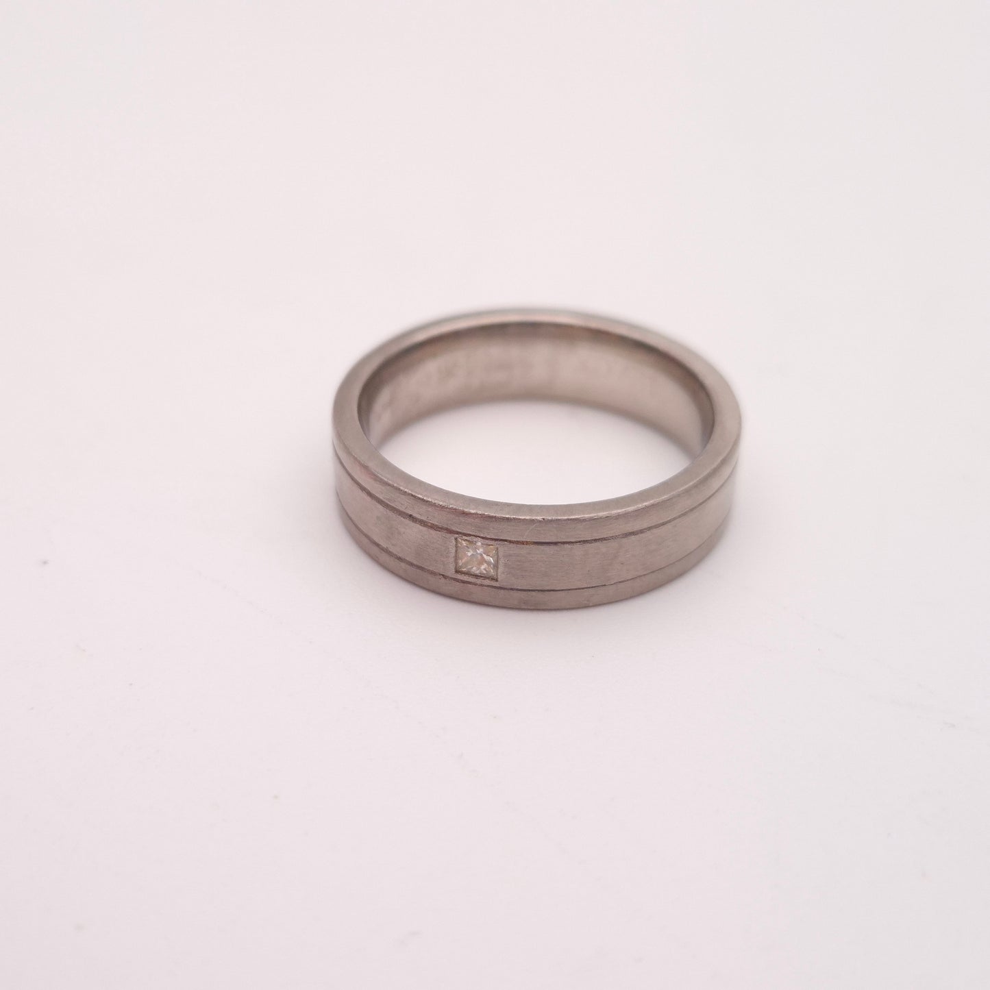 Palladium Gents Diamond Solitaire Band Ring